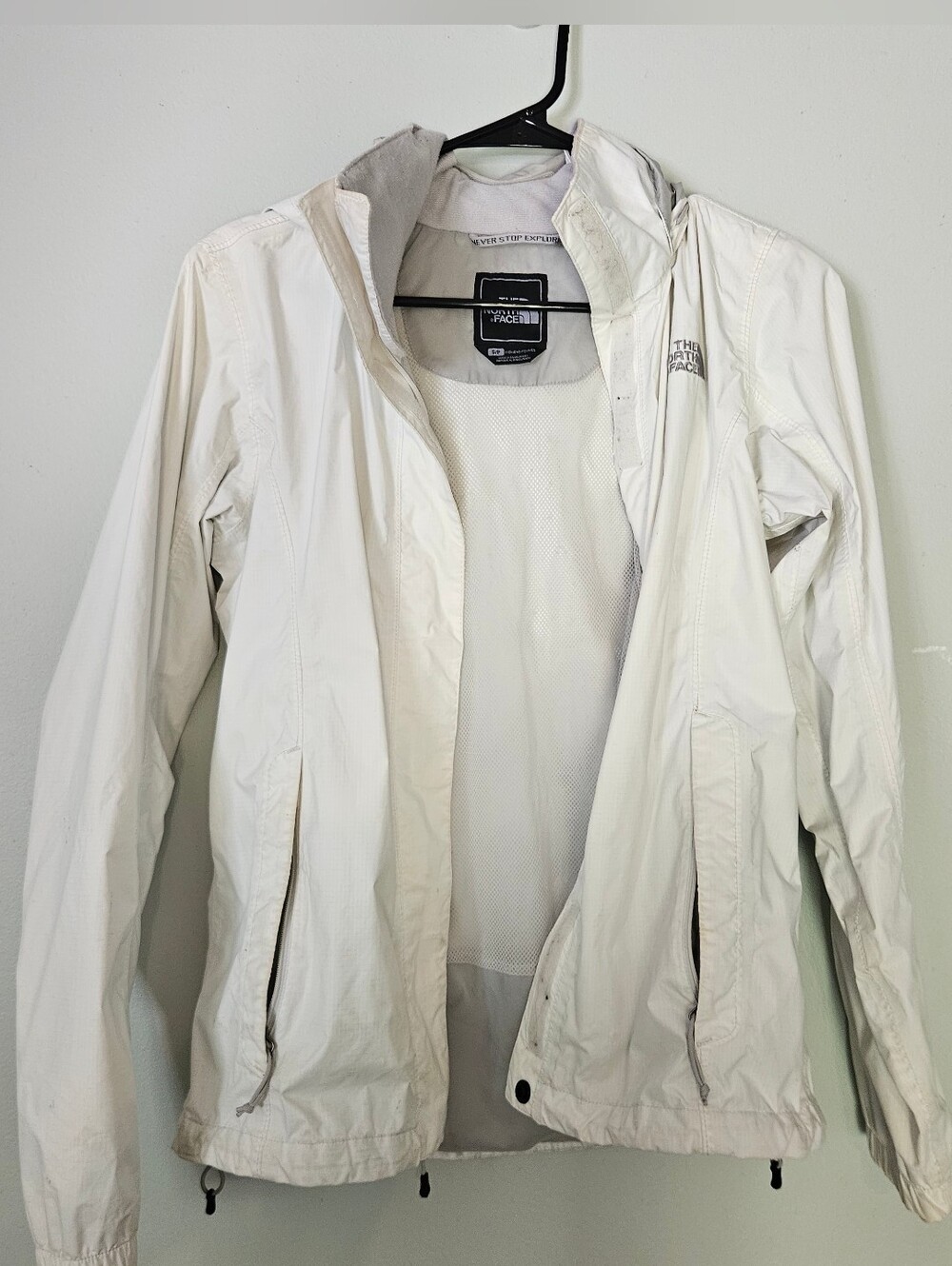 The North Face White Hooded Rain Jacket